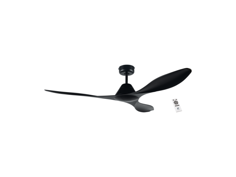 Nevis  ABS Indoor/Outdoor Ceiling Fan With Remote Control Black/no light